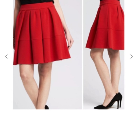 Banana Republic Red Pleated Full Skirt Size 6 - Picture 7 of 11